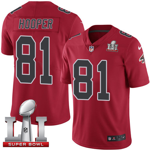 Nike Falcons #81 Austin Hooper Red Super Bowl LI 51 Youth Stitched NFL Limited Rush Jersey Nike Falcons #81 Austin Hooper Red Super Bowl LI 51 Youth Stitched NFL Limited Rush Jersey
