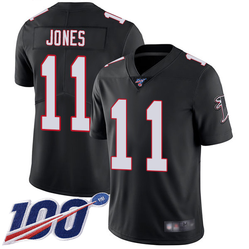 Nike Falcons #11 Julio Jones Black Alternate Youth Stitched NFL 100th Season Vapor Limited Jersey