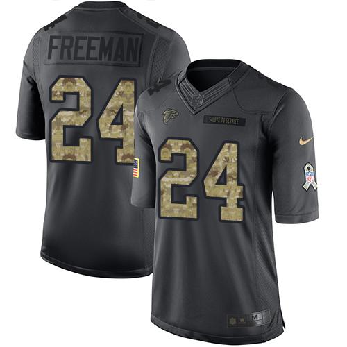 Nike Falcons #24 Devonta Freeman Black Youth Stitched NFL Limited 2016 Salute to Service Jersey Nike Falcons #24 Devonta Freeman Black Youth Stitched NFL Limited 2016 Salute to Service Jersey