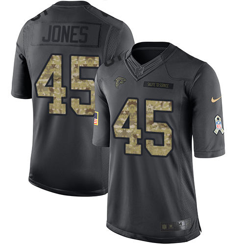 Nike Falcons #45 Deion Jones Black Youth Stitched NFL Limited 2016 Salute to Service Jersey Nike Falcons #45 Deion Jones Black Youth Stitched NFL Limited 2016 Salute to Service Jersey