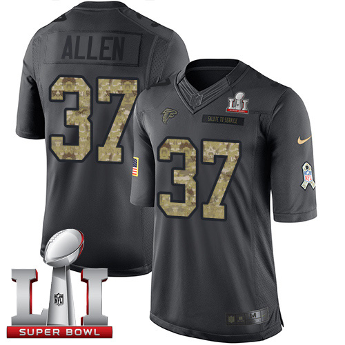 Nike Falcons #37 Ricardo Allen Black Super Bowl LI 51 Youth Stitched NFL Limited 2016 Salute to Service Jersey Nike Falcons #37 Ricardo Allen Black Super Bowl LI 51 Youth Stitched NFL Limited 2016 Salute to Service Jersey