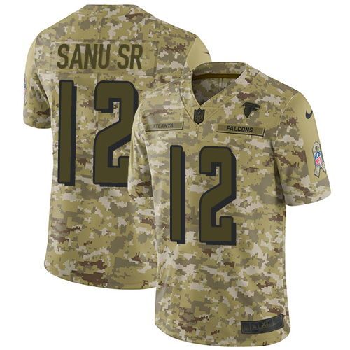 Nike Falcons #12 Mohamed Sanu Sr Camo Youth Stitched NFL Limited 2018 Salute to Service Jersey Nike Falcons #12 Mohamed Sanu Sr Camo Youth Stitched NFL Limited 2018 Salute to Service Jersey