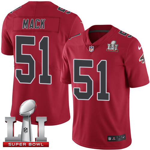 Nike Falcons #51 Alex Mack Red Super Bowl LI 51 Youth Stitched NFL Limited Rush Jersey Nike Falcons #51 Alex Mack Red Super Bowl LI 51 Youth Stitched NFL Limited Rush Jersey