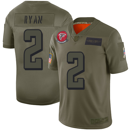 Nike Falcons #2 Matt Ryan Camo Youth Stitched NFL Limited 2019 Salute to Service Jersey Nike Falcons #2 Matt Ryan Camo Youth Stitched NFL Limited 2019 Salute to Service Jersey