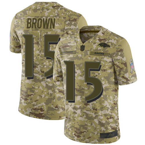 Nike Ravens #15 Marquise Brown Camo Youth Stitched NFL Limited 2018 Salute to Service Jersey Nike Ravens #15 Marquise Brown Camo Youth Stitched NFL Limited 2018 Salute to Service Jersey