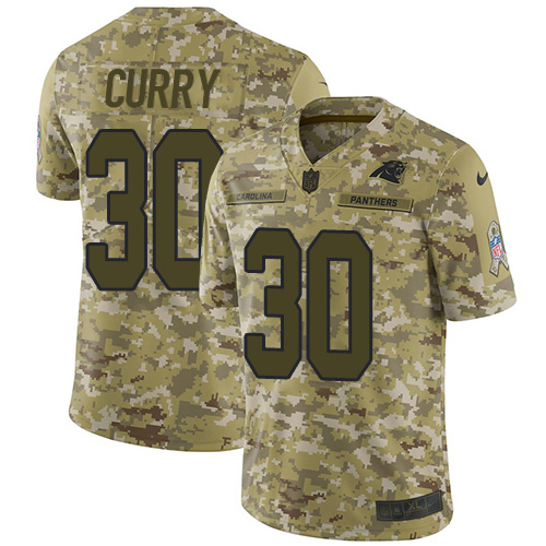 Nike Panthers #30 Stephen Curry Camo Youth Stitched NFL Limited 2018 Salute to Service Jersey Nike Panthers #30 Stephen Curry Camo Youth Stitched NFL Limited 2018 Salute to Service Jersey