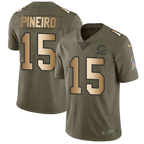 Nike Bears #15 Eddy Pineiro Olive/Gold Youth Stitched NFL Limited 2017 Salute To Service Jersey Nike Bears #15 Eddy Pineiro Olive/Gold Youth Stitched NFL Limited 2017 Salute To Service Jersey