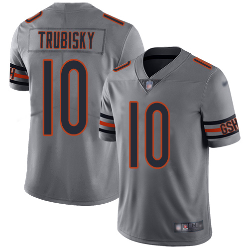 Nike Bears #10 Mitchell Trubisky Silver Youth Stitched NFL Limited Inverted Legend Jersey Nike Bears #10 Mitchell Trubisky Silver Youth Stitched NFL Limited Inverted Legend Jersey