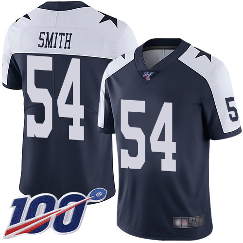Nike Cowboys #54 Jaylon Smith Navy Blue Thanksgiving Youth Stitched NFL 100th Season Vapor Throwback Limited Jersey Nike Cowboys #54 Jaylon Smith Navy Blue Thanksgiving Youth Stitched NFL 100th Season Vapor Throwback Limited Jersey