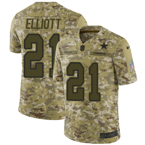 Nike Cowboys #21 Ezekiel Elliott Camo Youth Stitched NFL Limited 2018 Salute to Service Jersey Nike Cowboys #21 Ezekiel Elliott Camo Youth Stitched NFL Limited 2018 Salute to Service Jersey