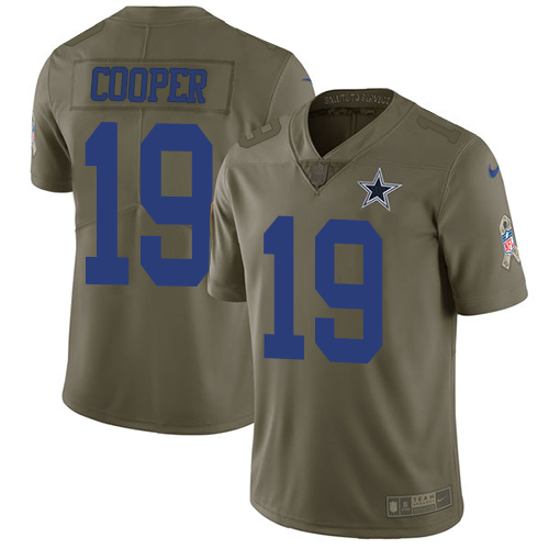 Nike Cowboys #19 Amari Cooper Olive Youth Stitched NFL Limited 2017 Salute to Service Jersey Nike Cowboys #19 Amari Cooper Olive Youth Stitched NFL Limited 2017 Salute to Service Jersey