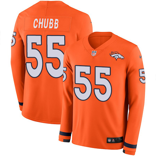Nike Broncos #55 Bradley Chubb Orange Team Color Youth Stitched NFL Limited Therma Long Sleeve Jersey Nike Broncos #55 Bradley Chubb Orange Team Color Youth Stitched NFL Limited Therma Long Sleeve Jersey