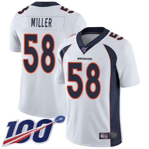 Nike Broncos #58 Von Miller White Youth Stitched NFL 100th Season Vapor Limited Jersey Nike Broncos #58 Von Miller White Youth Stitched NFL 100th Season Vapor Limited Jersey