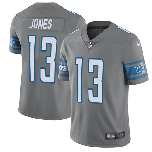 Nike Lions #13 T.J. Jones Gray Youth Stitched NFL Limited Rush Jersey Nike Lions #13 T.J. Jones Gray Youth Stitched NFL Limited Rush Jersey