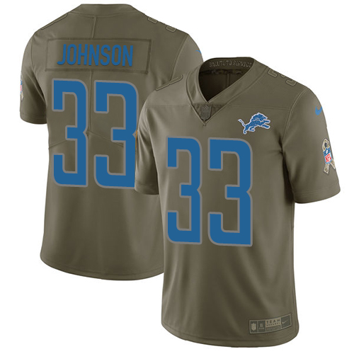 Nike Lions #33 Kerryon Johnson Olive Youth Stitched NFL Limited 2017 Salute to Service Jersey Nike Lions #33 Kerryon Johnson Olive Youth Stitched NFL Limited 2017 Salute to Service Jersey
