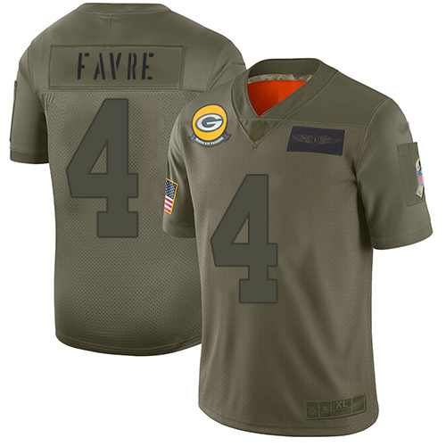 Nike Packers #4 Brett Favre Camo Youth Stitched NFL Limited 2019 Salute to Service Jersey Nike Packers #4 Brett Favre Camo Youth Stitched NFL Limited 2019 Salute to Service Jersey