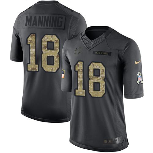 Nike Colts #18 Peyton Manning Black Youth Stitched NFL Limited 2016 ...