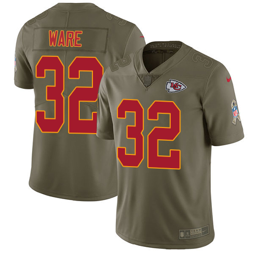 Nike Chiefs #32 Spencer Ware Olive Youth Stitched NFL Limited 2017 Salute to Service Jersey Nike Chiefs #32 Spencer Ware Olive Youth Stitched NFL Limited 2017 Salute to Service Jersey