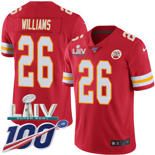 Nike Chiefs #26 Damien Williams Red Super Bowl LIV 2020 Team Color Youth Stitched NFL 100th Season Vapor Untouchable Limited Jersey Nike Chiefs #26 Damien Williams Red Super Bowl LIV 2020 Team Color Youth Stitched NFL 100th Season Vapor Untouchable Limited Jersey