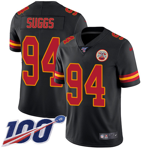 Nike Chiefs #94 Terrell Suggs Black Youth Stitched NFL Limited Rush 100th Season Jersey Nike Chiefs #94 Terrell Suggs Black Youth Stitched NFL Limited Rush 100th Season Jersey