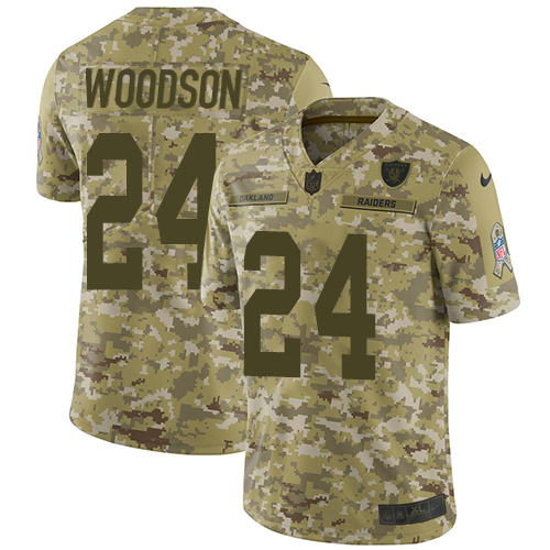 Nike Raiders #24 Charles Woodson Camo Youth Stitched NFL Limited 2018 Salute to Service Jersey Nike Raiders #24 Charles Woodson Camo Youth Stitched NFL Limited 2018 Salute to Service Jersey