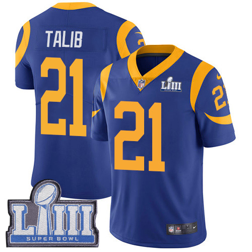 Nike Rams #21 Aqib Talib Royal Blue Alternate Super Bowl LIII Bound Youth Stitched NFL Vapor Untouchable Limited Jersey Nike Rams #21 Aqib Talib Royal Blue Alternate Super Bowl LIII Bound Youth Stitched NFL Vapor Untouchable Limited Jersey