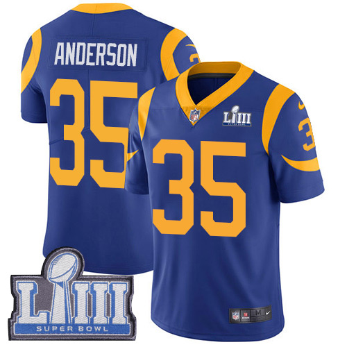 Nike Rams #35 C.J. Anderson Royal Blue Alternate Super Bowl LIII Bound Youth Stitched NFL Vapor Untouchable Limited Jersey Nike Rams #35 C.J. Anderson Royal Blue Alternate Super Bowl LIII Bound Youth Stitched NFL Vapor Untouchable Limited Jersey