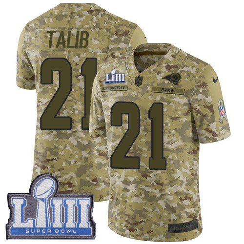 Nike Rams #21 Aqib Talib Camo Super Bowl LIII Bound Youth Stitched NFL Limited 2018 Salute to Service Jersey Nike Rams #21 Aqib Talib Camo Super Bowl LIII Bound Youth Stitched NFL Limited 2018 Salute to Service Jersey