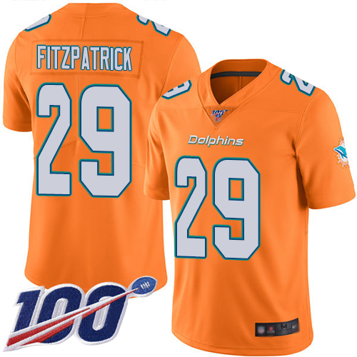 Nike Dolphins #29 Minkah Fitzpatrick Orange Youth Stitched NFL Limited Rush 100th Season Jersey Nike Dolphins #29 Minkah Fitzpatrick Orange Youth Stitched NFL Limited Rush 100th Season Jersey