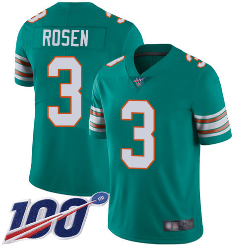 Nike Dolphins #3 Josh Rosen Aqua Green Alternate Youth Stitched NFL 100th Season Vapor Limited Jersey Nike Dolphins #3 Josh Rosen Aqua Green Alternate Youth Stitched NFL 100th Season Vapor Limited Jersey