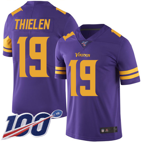 Nike Vikings #19 Adam Thielen Purple Youth Stitched NFL Limited Rush 100th Season Jersey Nike Vikings #19 Adam Thielen Purple Youth Stitched NFL Limited Rush 100th Season Jersey