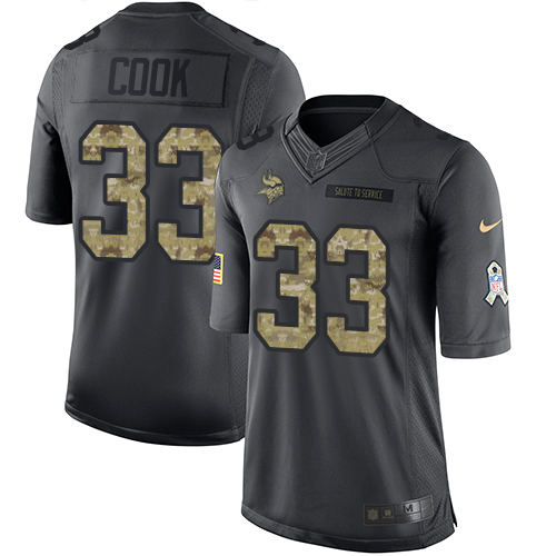 Nike Vikings #33 Dalvin Cook Black Youth Stitched NFL Limited 2016 Salute To Service Jersey Nike Vikings #33 Dalvin Cook Black Youth Stitched NFL Limited 2016 Salute To Service Jersey