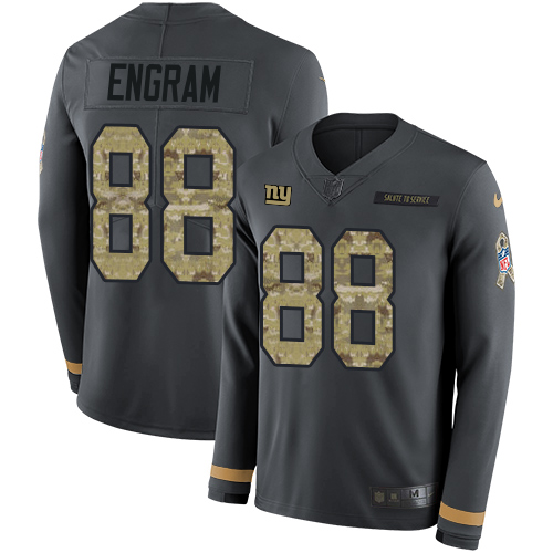 Nike Giants #88 Evan Engram Anthracite Salute to Service Youth Stitched NFL Limited Therma Long Sleeve Jersey Nike Giants #88 Evan Engram Anthracite Salute to Service Youth Stitched NFL Limited Therma Long Sleeve Jersey