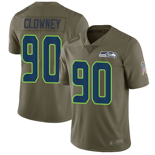 Nike Seahawks #90 Jadeveon Clowney Olive Youth Stitched NFL Limited 2017 Salute to Service Jersey Nike Seahawks #90 Jadeveon Clowney Olive Youth Stitched NFL Limited 2017 Salute to Service Jersey