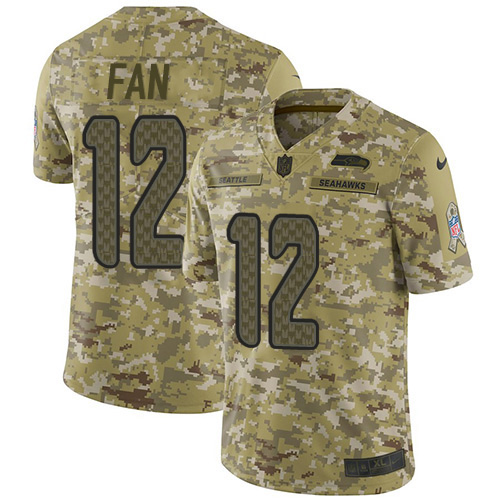 Nike Seahawks #12 Fan Camo Youth Stitched NFL Limited 2018 Salute to Service Jersey Nike Seahawks #12 Fan Camo Youth Stitched NFL Limited 2018 Salute to Service Jersey