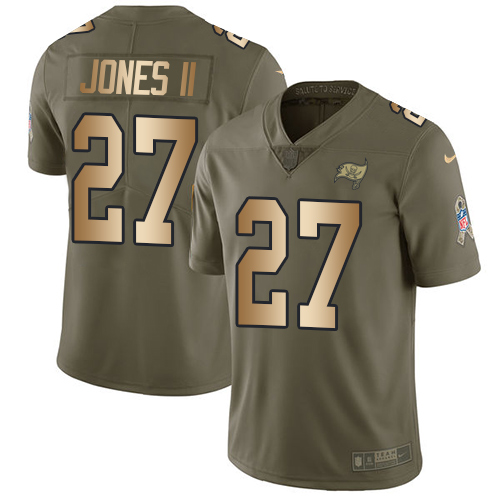 Nike Buccaneers #27 Ronald Jones II Olive/Gold Youth Stitched NFL Limited 2017 Salute to Service Jersey Nike Buccaneers #27 Ronald Jones II Olive/Gold Youth Stitched NFL Limited 2017 Salute to Service Jersey