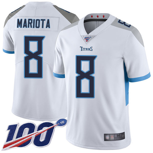 Nike Titans #8 Marcus Mariota White Youth Stitched NFL 100th Season Vapor Limited Jersey Nike Titans #8 Marcus Mariota White Youth Stitched NFL 100th Season Vapor Limited Jersey