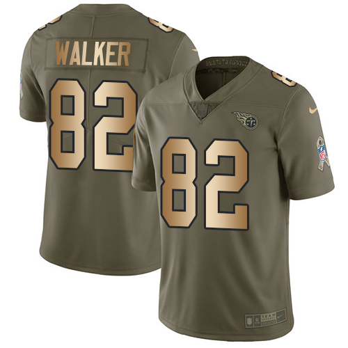 Nike Titans #82 Delanie Walker Olive/Gold Youth Stitched NFL Limited 2017 Salute to Service Jersey Nike Titans #82 Delanie Walker Olive/Gold Youth Stitched NFL Limited 2017 Salute to Service Jersey