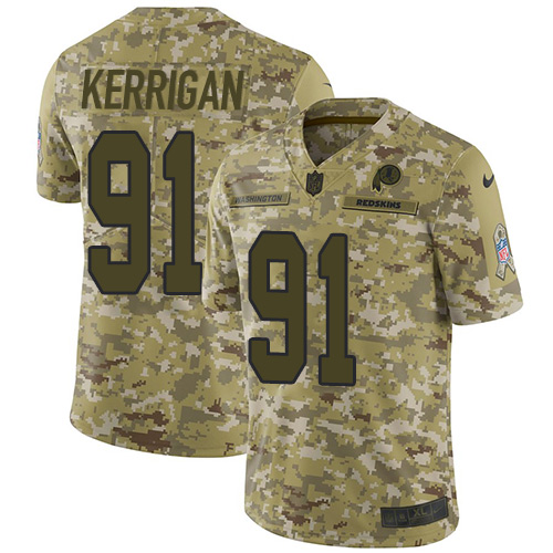 Nike Redskins #91 Ryan Kerrigan Camo Youth Stitched NFL Limited 2018 Salute to Service Jersey Nike Redskins #91 Ryan Kerrigan Camo Youth Stitched NFL Limited 2018 Salute to Service Jersey