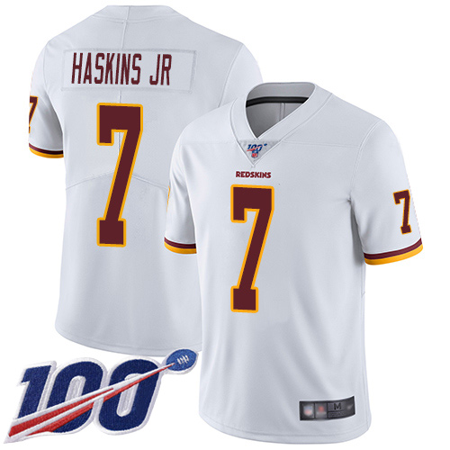 Nike Redskins #7 Dwayne Haskins Jr White Youth Stitched NFL 100th Season Vapor Limited Jersey
