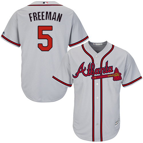 Braves #5 Freddie Freeman Grey Cool Base Stitched Youth MLB Jersey Braves #5 Freddie Freeman Grey Cool Base Stitched Youth MLB Jersey
