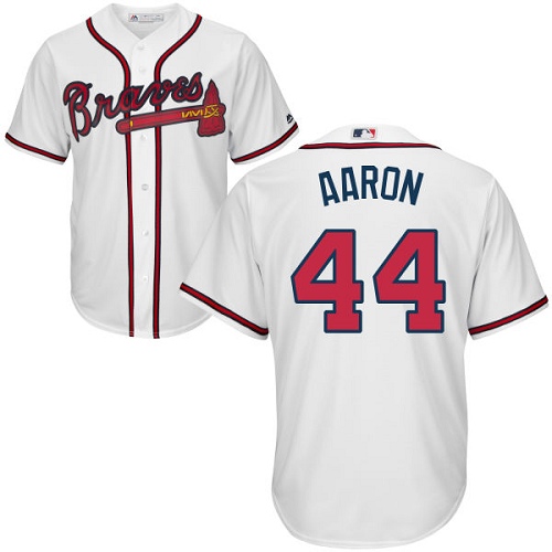 Braves #44 Hank Aaron White Cool Base Stitched Youth MLB Jersey Braves #44 Hank Aaron White Cool Base Stitched Youth MLB Jersey