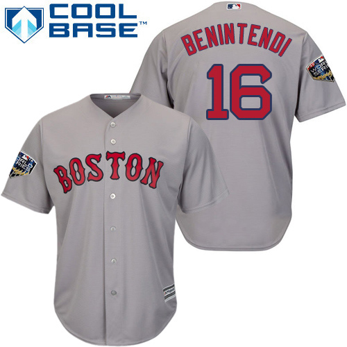 Red Sox #16 Andrew Benintendi Grey Cool Base 2018 World Series Stitched Youth MLB Jersey Red Sox #16 Andrew Benintendi Grey Cool Base 2018 World Series Stitched Youth MLB Jersey