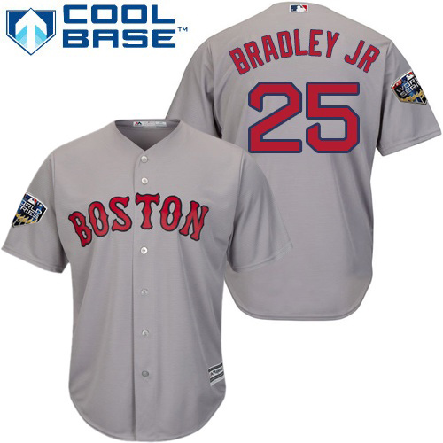 Red Sox #25 Jackie Bradley Jr Grey Cool Base 2018 World Series Stitched Youth MLB Jersey Red Sox #25 Jackie Bradley Jr Grey Cool Base 2018 World Series Stitched Youth MLB Jersey