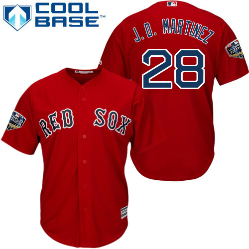 Red Sox #28 J. D. Martinez Red Cool Base 2018 World Series Stitched Youth MLB Jersey Red Sox #28 J. D. Martinez Red Cool Base 2018 World Series Stitched Youth MLB Jersey