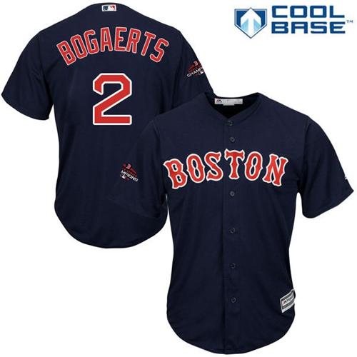 Red Sox #2 Xander Bogaerts Navy Blue Cool Base 2018 World Series Champions Stitched Youth MLB Jersey Red Sox #2 Xander Bogaerts Navy Blue Cool Base 2018 World Series Champions Stitched Youth MLB Jersey