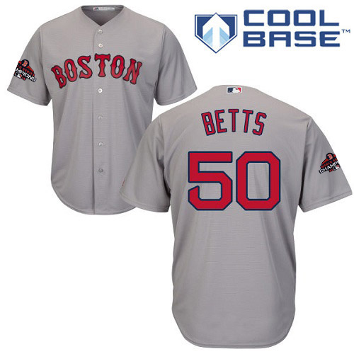 Red Sox #50 Mookie Betts Grey Cool Base 2018 World Series Champions Stitched Youth MLB Jersey Red Sox #50 Mookie Betts Grey Cool Base 2018 World Series Champions Stitched Youth MLB Jersey
