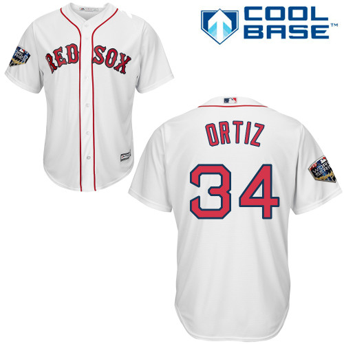 Red Sox #34 David Ortiz White Cool Base 2018 World Series Stitched Youth MLB Jersey Red Sox #34 David Ortiz White Cool Base 2018 World Series Stitched Youth MLB Jersey