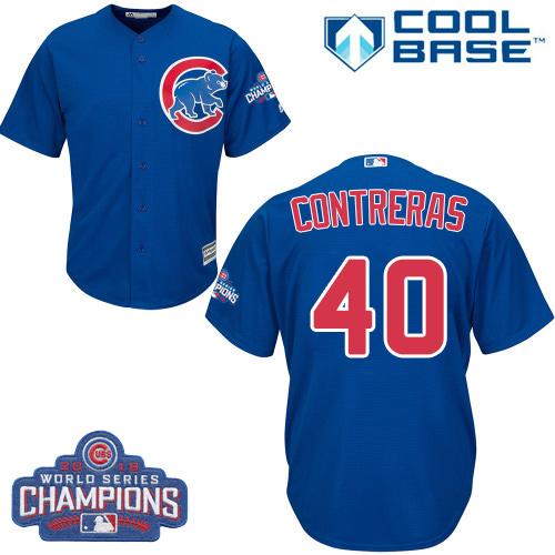 Cubs #40 Willson Contreras Blue Alternate 2016 World Series Champions Stitched Youth MLB Jersey Cubs #40 Willson Contreras Blue Alternate 2016 World Series Champions Stitched Youth MLB Jersey