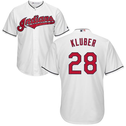 Indians #28 Corey Kluber White Home Stitched Youth MLB Jersey Indians #28 Corey Kluber White Home Stitched Youth MLB Jersey